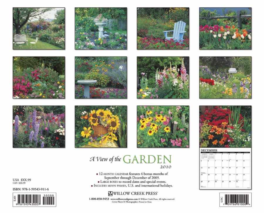 backside of calendar