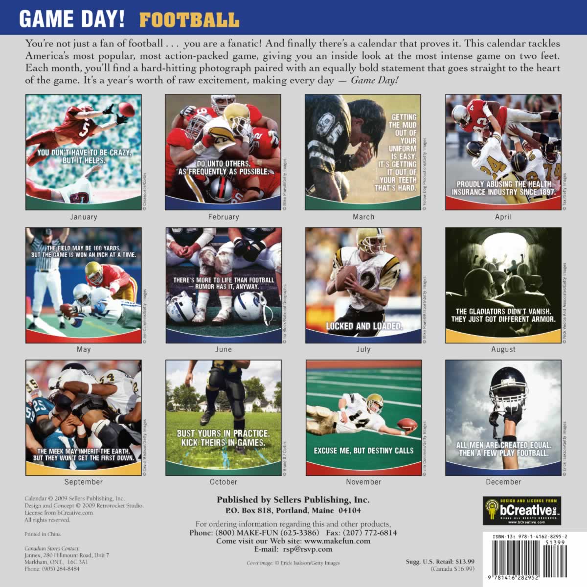 backside of calendar
