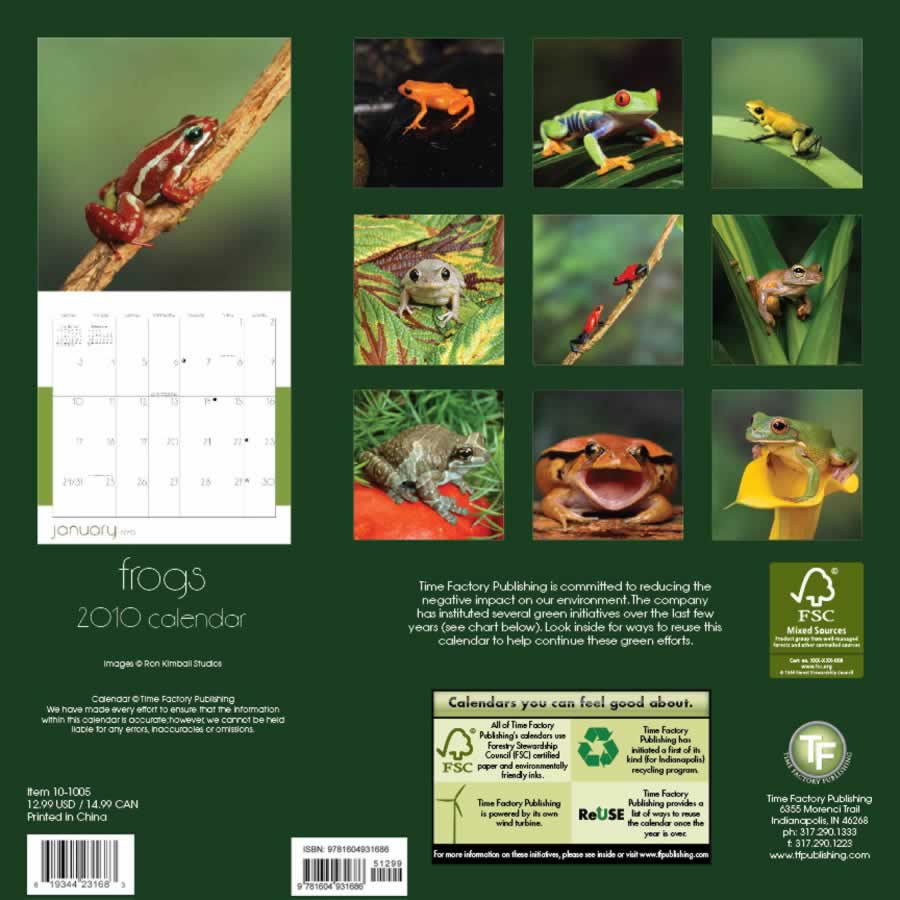 backside of calendar