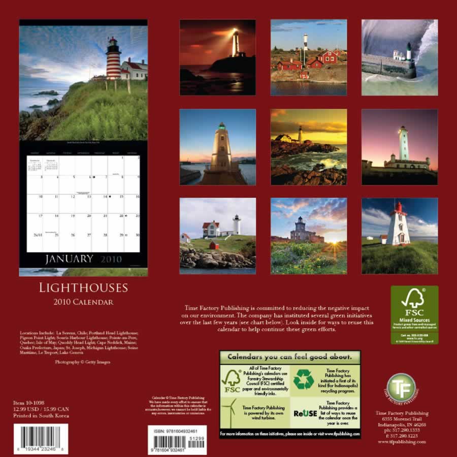 backside of calendar