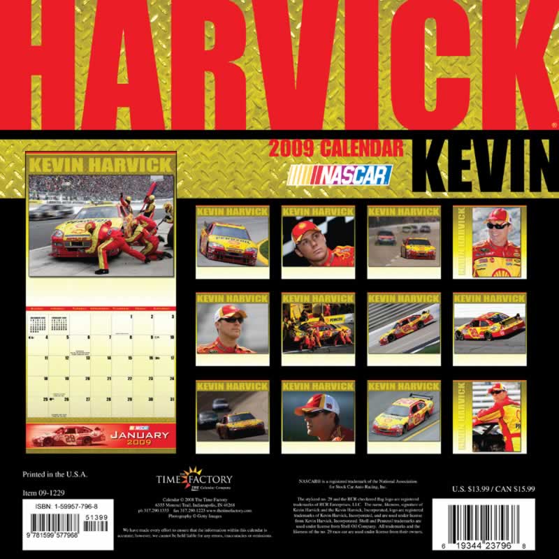 backside of calendar