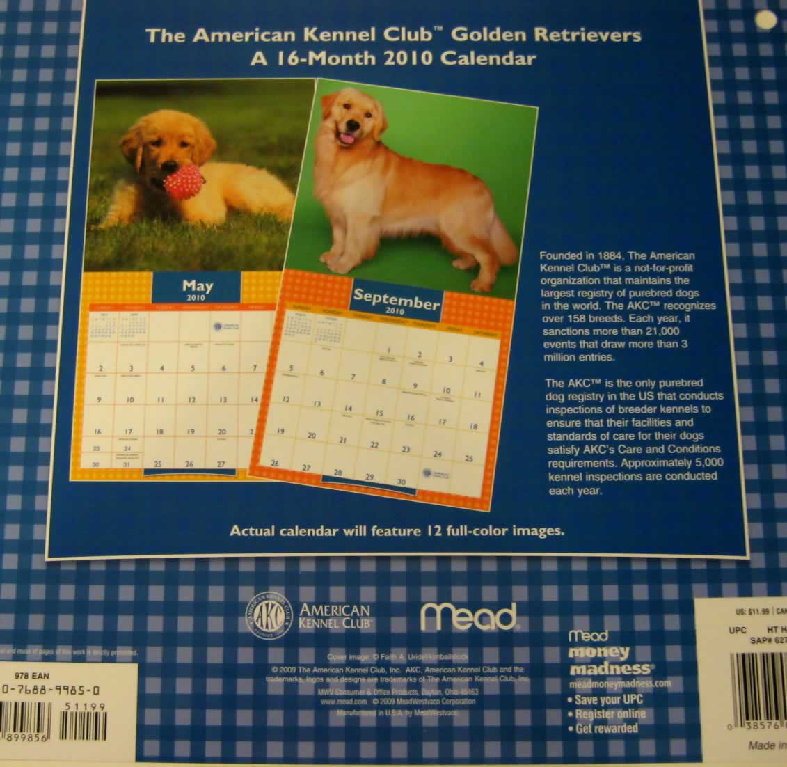 backside of calendar