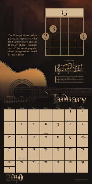 backside of calendar