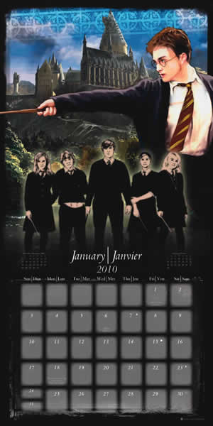 backside of calendar