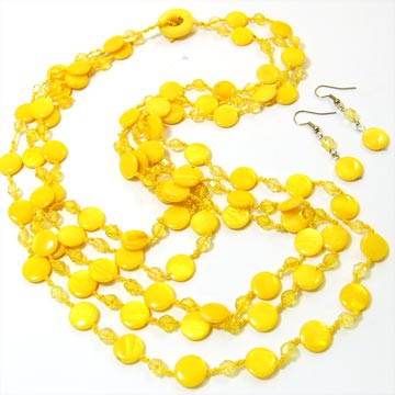 Layered Shell Knotted Necklace & Earrings Set