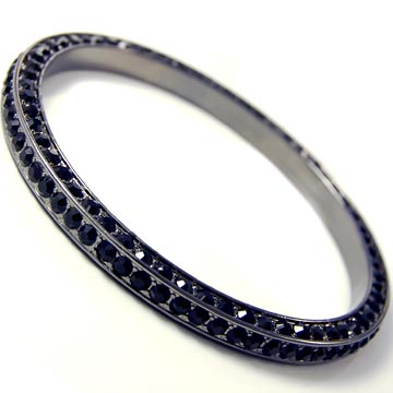 Triple-Sided Rhinestone Ceramic Bangle