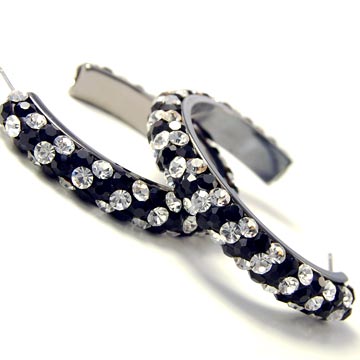 Rhinestone Clay Based Hoop Earrings - 1.5\"