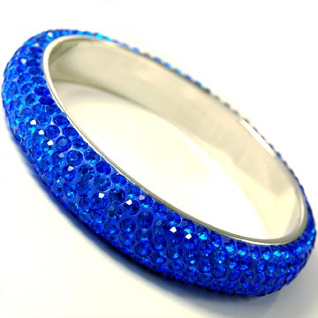 Six-Lined Rhinestone Clay Bangle