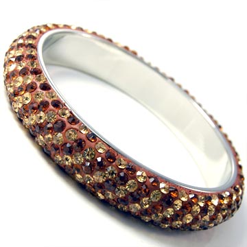 Six-Lined Rhinestone Clay Bangle