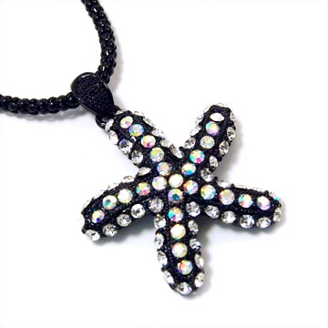 Crystal Starfish Mesh Chain Necklace