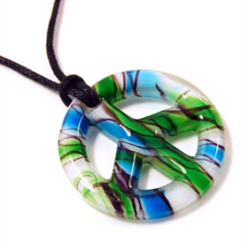 Murano Striped Peace Necklace