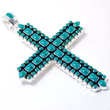 Epoxy Mosaic Cross Magnetic Pendant