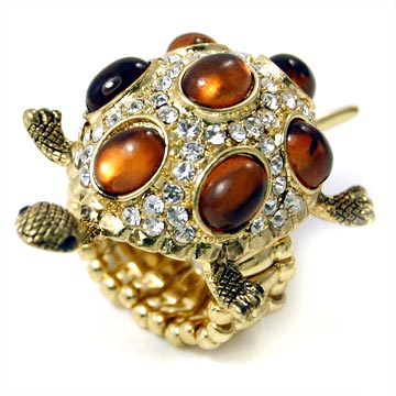 Crystal Turtle Stretch Ring (one size)