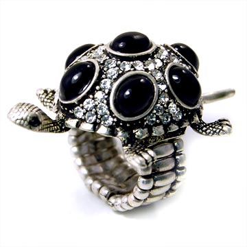 Crystal Turtle Stretch Ring (one size)