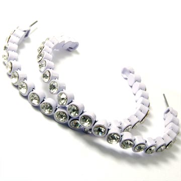 Crystal Coated Hoop Earrings - 2\"