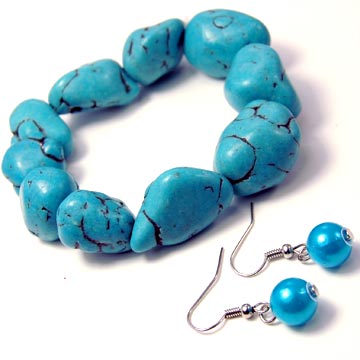 Natural Stone Bracelet & Earrings Set