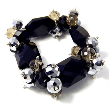 Faceted Crystal & Glass Stretch Bracelet