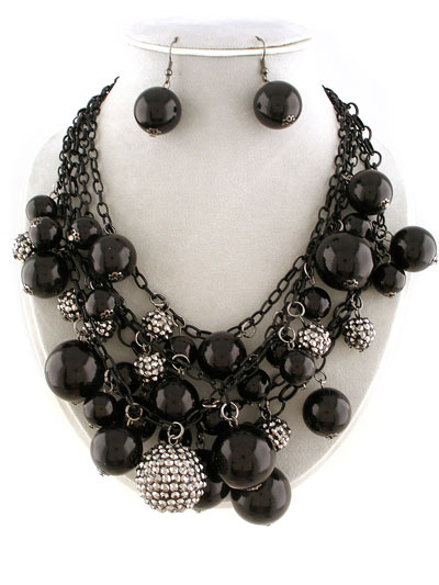 Necklace set - black/ black