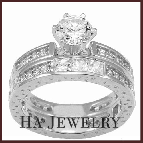 STERLING SILVER ETERNITY RING SET SIZE 6-9