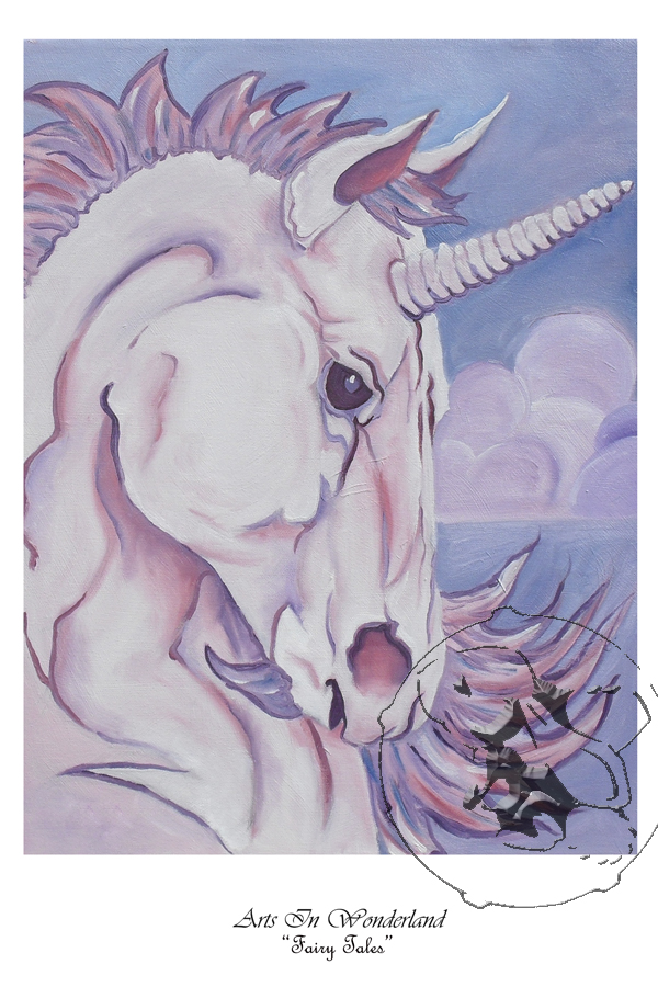 Unicorn,Princess,painting,print,childrens,arts in wonderland