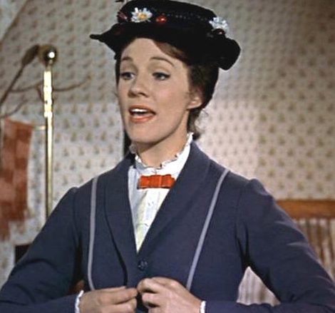 Julie Andrews as Mary Poppins in the movie