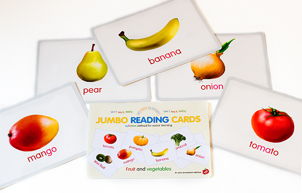 "My First Academy" Jumbo Reading Cards - Fruit and Vegetables