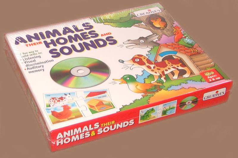 Animals, Their Homes and Sounds - CD and Educational Puzzle