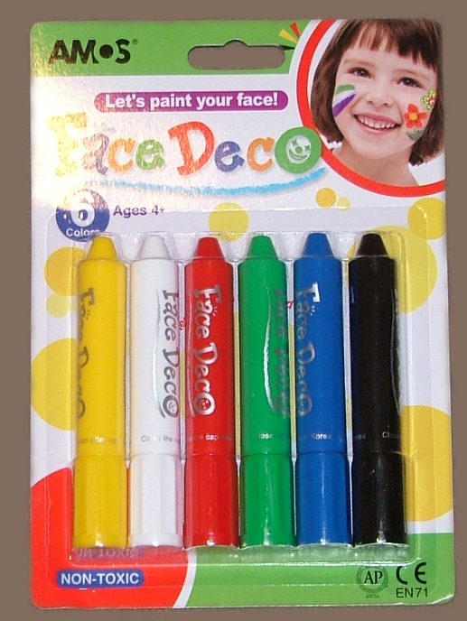 FACE DECO "Lets paint your face" 6 Face Painting Crayons