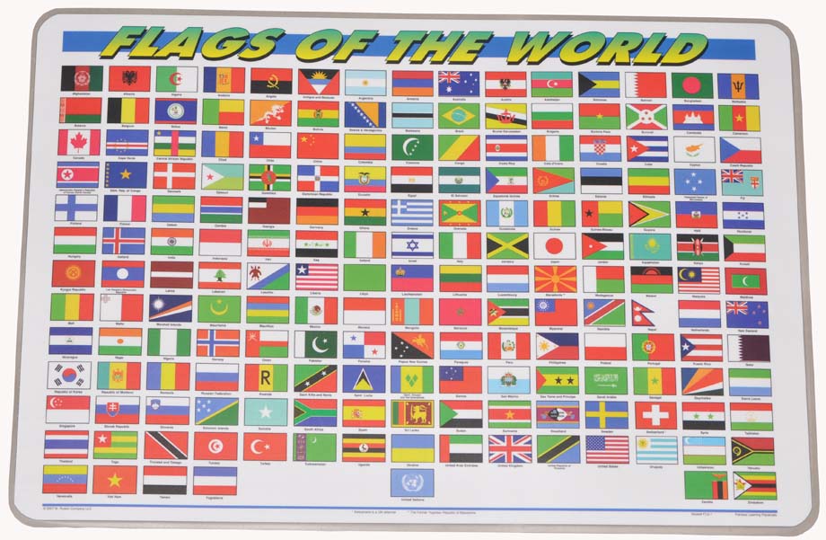 INTERNATIONAL FLAGS OF THE WORLD - Educational Early Learning Preschool Placemat