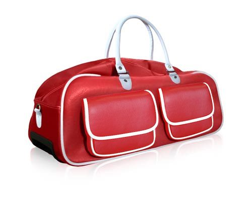 CGull Expression Red and White Leather Tote