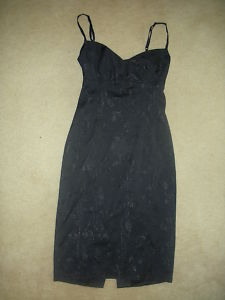 SZ 10 KAREN MILLEN BLACK COCKTAIL SEXY DRESS WOW LBD