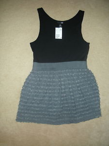 BNWT SZ 14 BLACK GREY SKIRT COCKTAIL CLUB H&M DRESS ;)