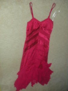 SZ 12 SILK KAREN MILLEN RED COCKTAIL EVENING DRESS £235