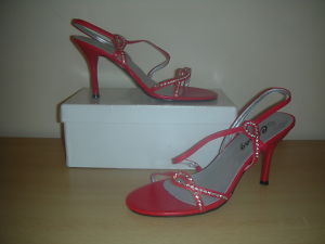 NEW BOXED SIZE 4 EU 37 RED DIAMONTE STRAPPY SANDALS WOW