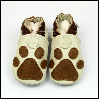 Soft Sole Leather Baby shoes Footprints New 12-18m