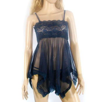 Sexy Lingerie Dark Blue Lace floral Babydoll G String