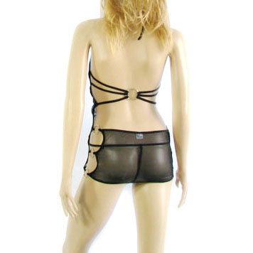 Sexy Lingerie Black Sheer Underwear Halter Sleepwear