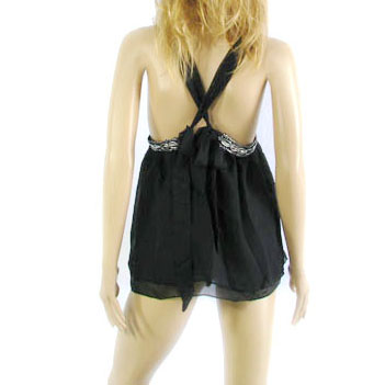 Sexy Lingerie Clubwear Black Babydoll Dress Thong 048