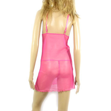 Sexy Lingerie Pink Babydoll Sleepwear Chemise Thong