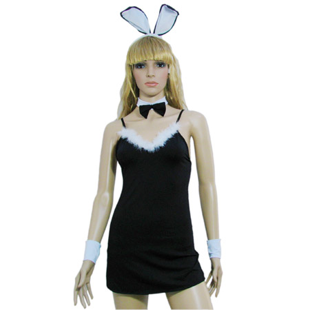 Sexy Lingerie Black Bunny Cosplay Outfit Clubwear Thong