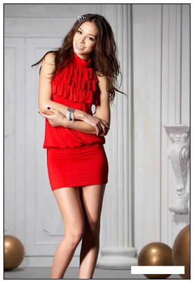 Red Mini Dress Clubwear Summer Cocktail Evening Dress