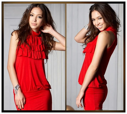 Red Mini Dress Clubwear Summer Cocktail Evening Dress