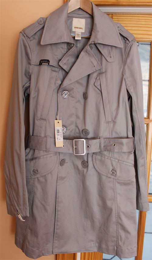 DIESEL Jalapis Gray Silver Jacket Epaulet Coat Cotton Medium