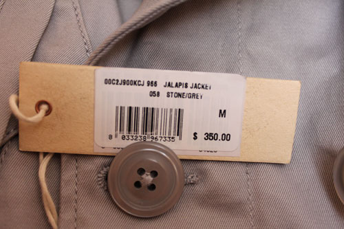 DIESEL Jalapis  Gray Silver Jacket Epaulet Coat Cotton Medium
