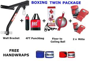 BOXING TWIN PACKAGE- 2 x Bags 2 x Mitts 2 x Handwraps