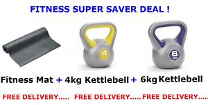 4kg and 6kg Kettlebells Plus Exercise mat, Super Saver!