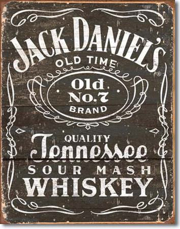 Jack Daniels Woodcut Logo Tin Sign