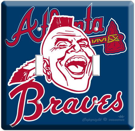 thumbnail image 2 of Atlanta Braves Baseball Light Switch & Outlet Wall Plate Cover – Man Cave Decor 2 of 6
