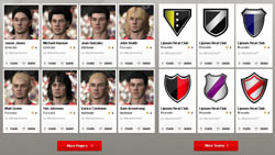 Player selection screen from FIFA Soccer 11