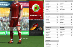 Player customization screen from FIFA Soccer 11